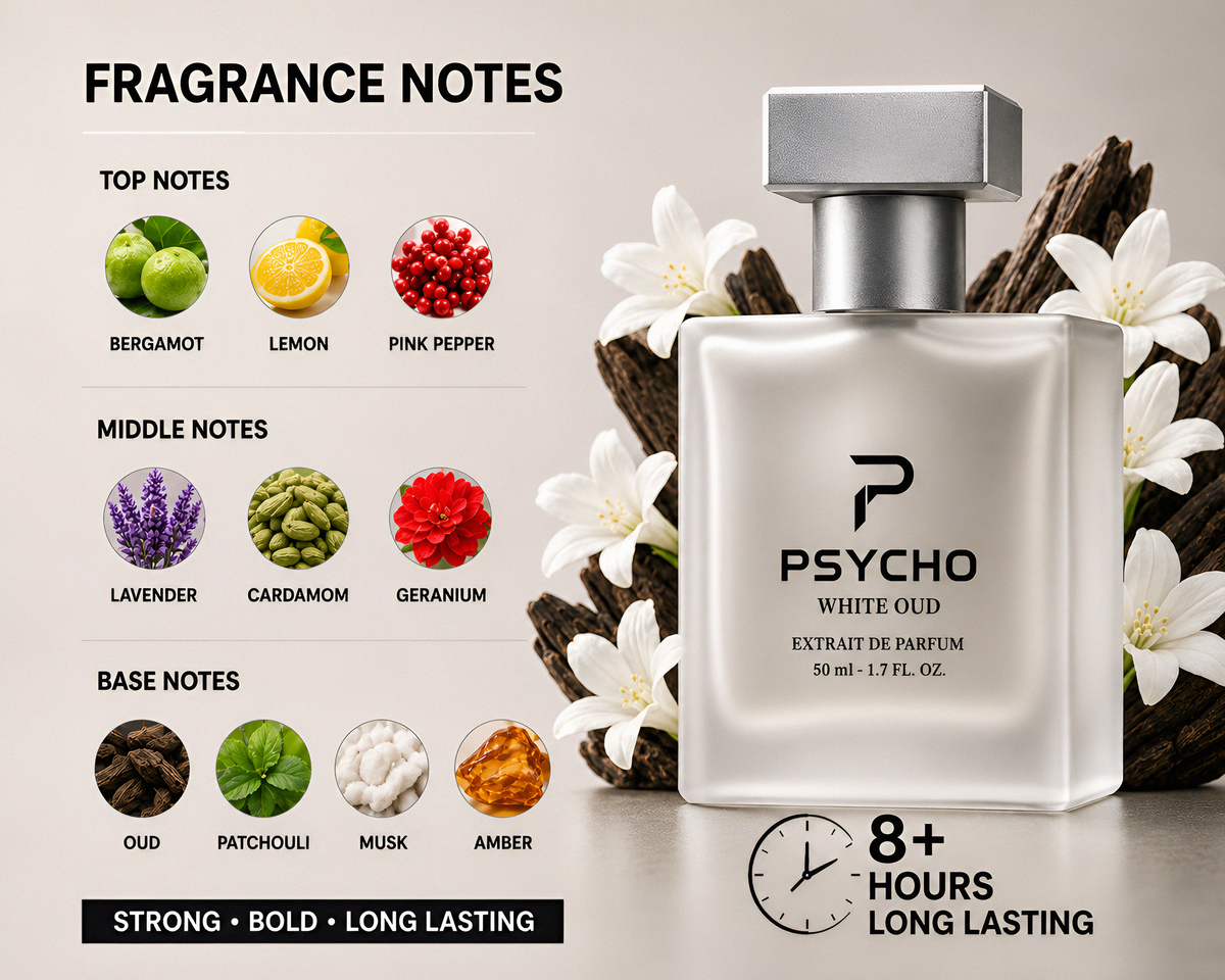 PSYCHO White Oud Extrait De Parfum | 50ml | Long Lasting